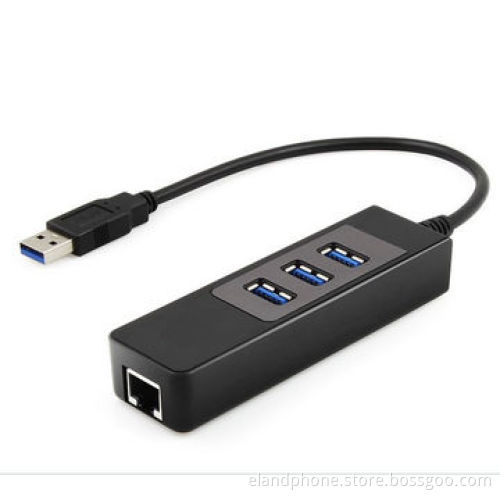 USB 3.0 Gigabit Ethernet LAN Network Adapter with 3-port USB 3.0 Hub